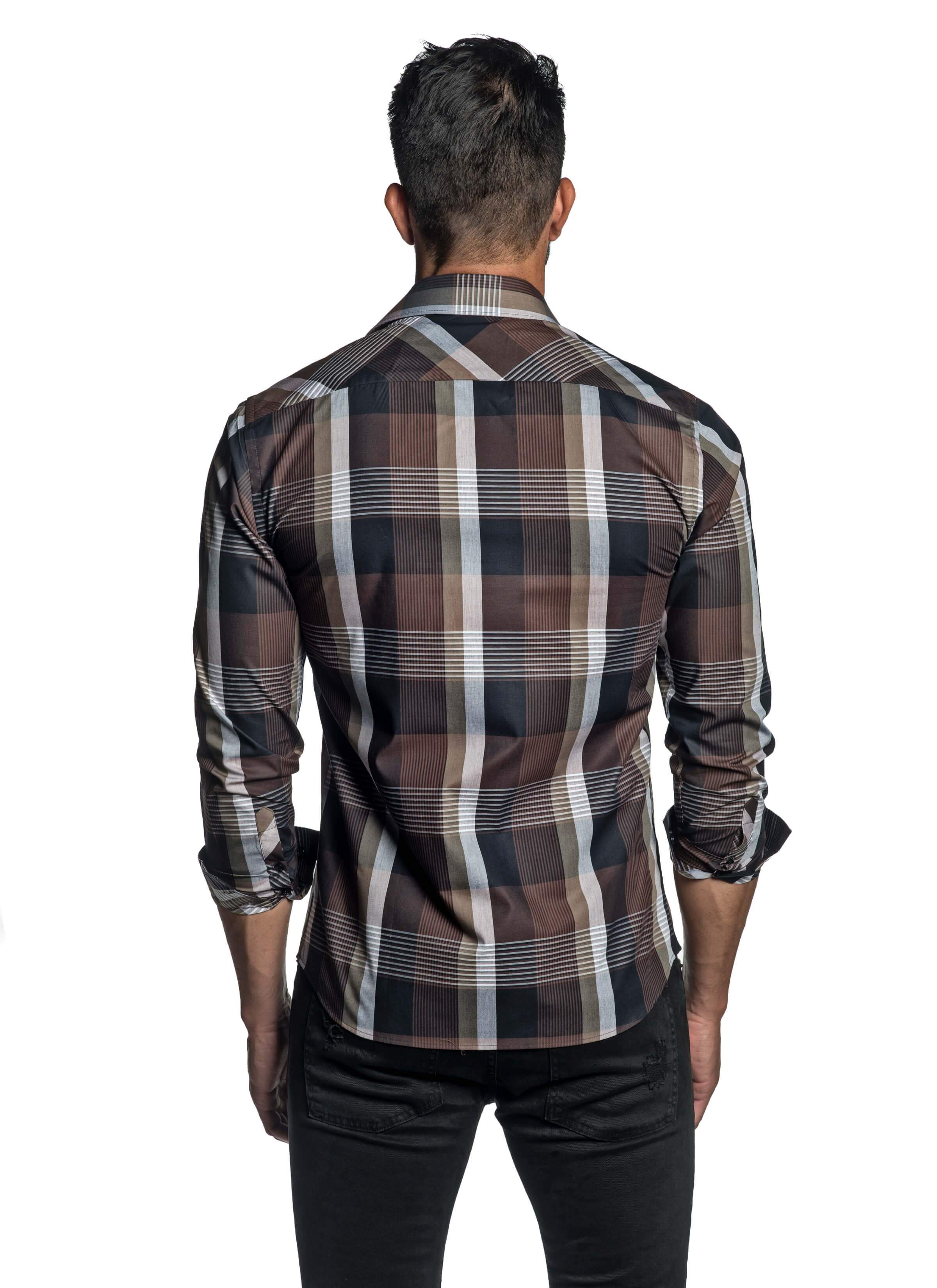 Brown Plaid Shirt for Men OT-8823