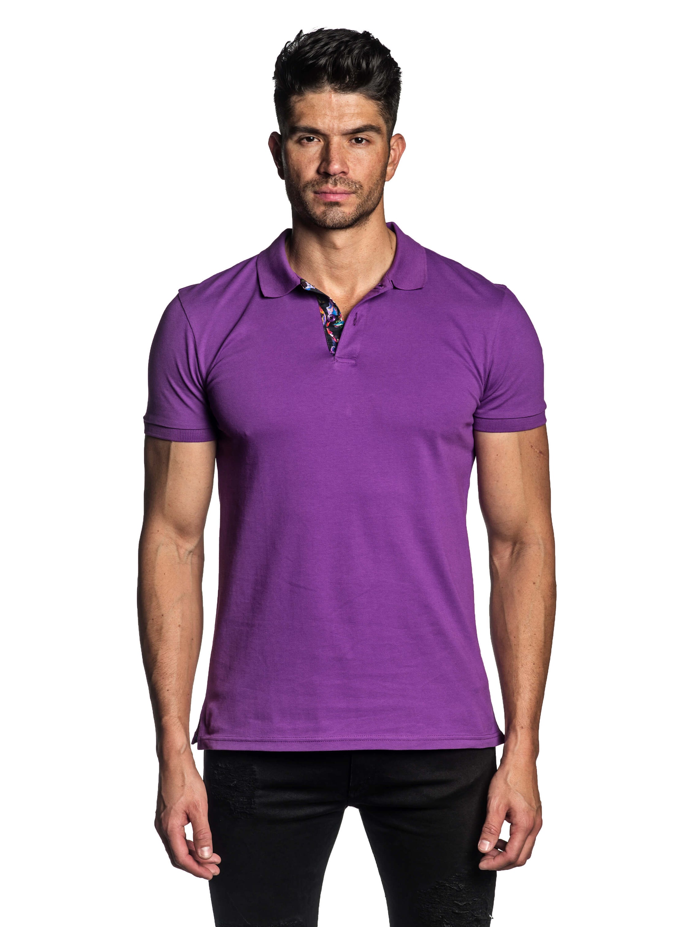 Purple Short Sleeve Polo for Men PS-601 | Jared Lang Official