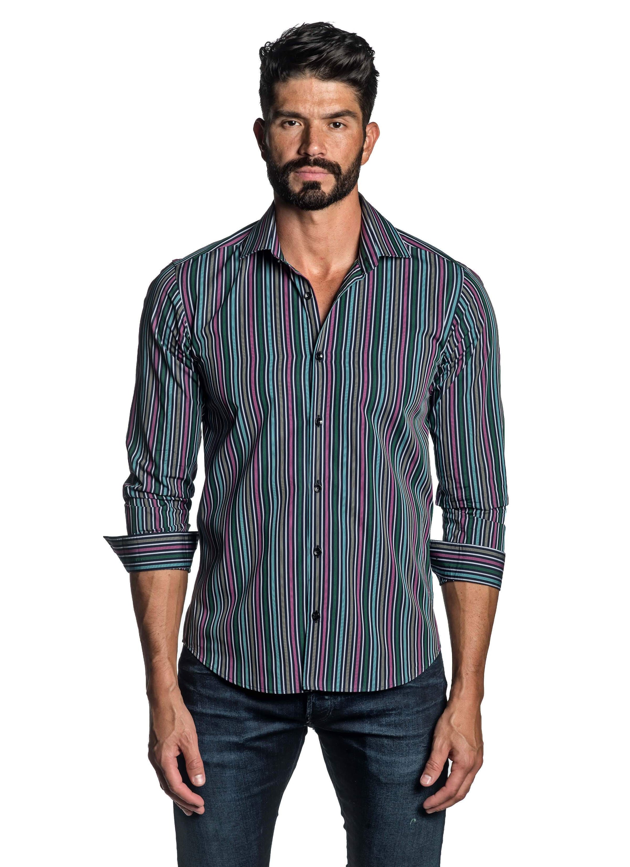 Multicolor Stripe Shirt for Men T-2647 | Jared Lang