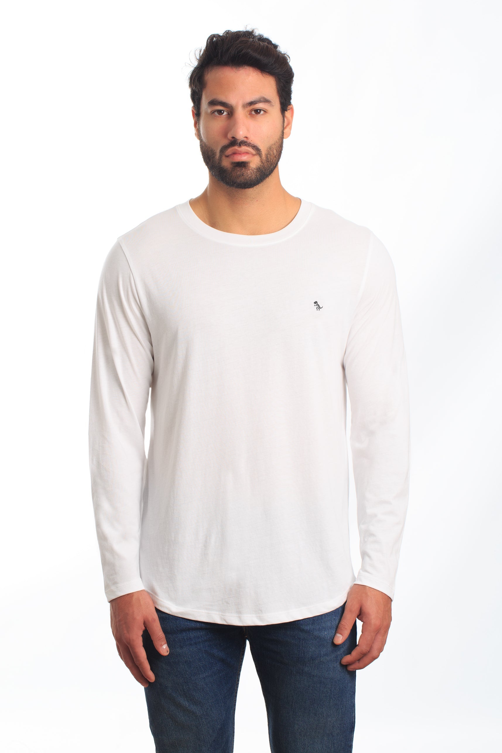 Mens White Long Sleeve T-Shirt Tel-108 - Jared Lang product image