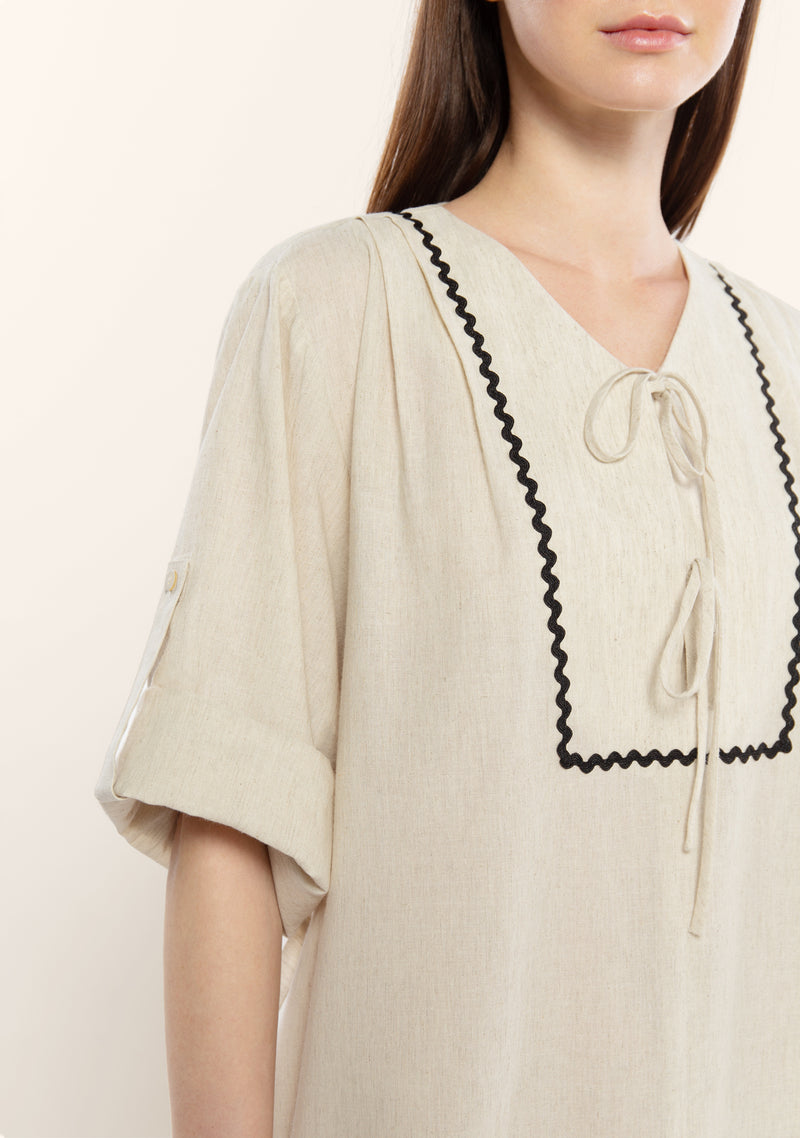 herlipto Linen-blended Kaftan Dress www.krzysztofbialy.com