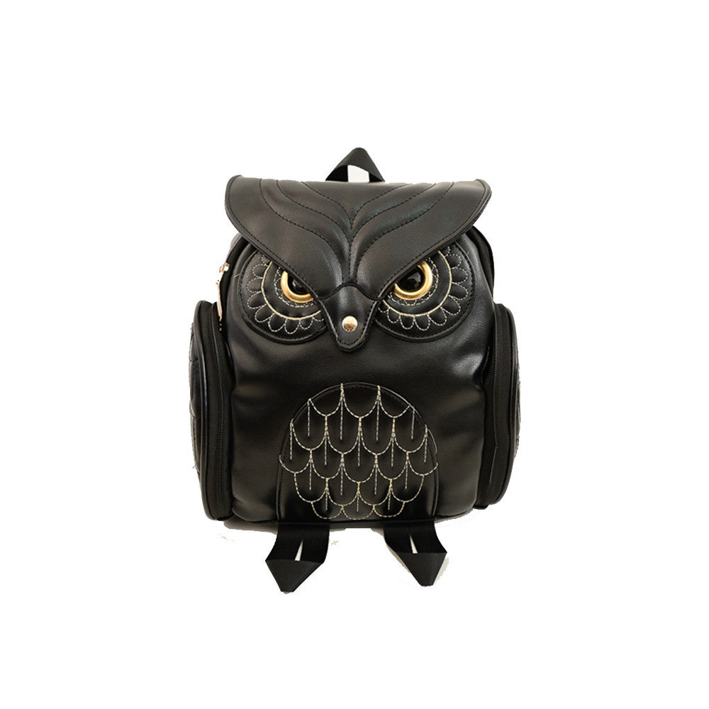 leather owl backpack