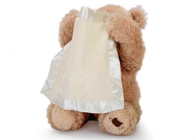 peek a boo teddy bear with blanket