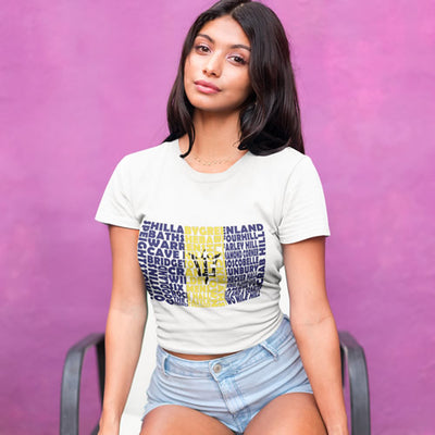 Barbados Stencil - Women's Crop Top, Properttees