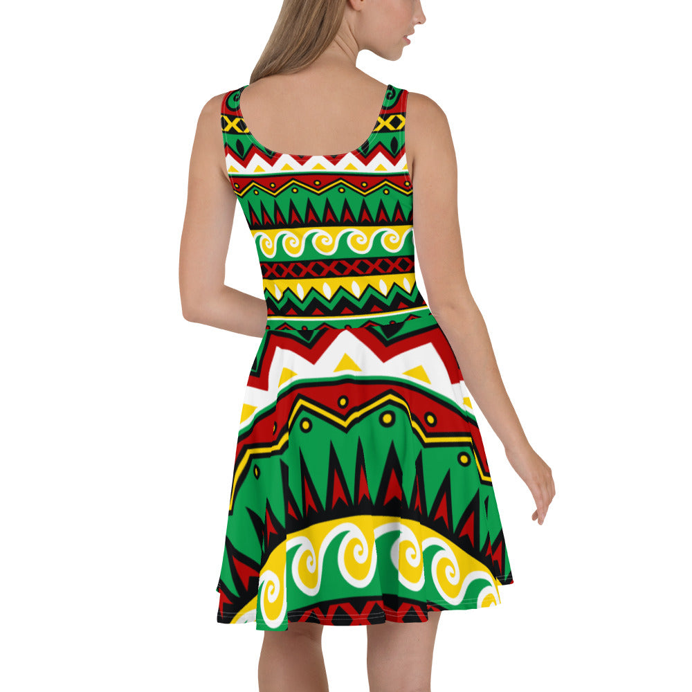 Download St Kitts And Nevis Tribal Skater Dress Properttees PSD Mockup Templates