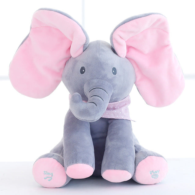 peek a boo elephant plush toy