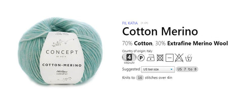 Katia Cotton Merino - CLEARANCE YARN - WHITE