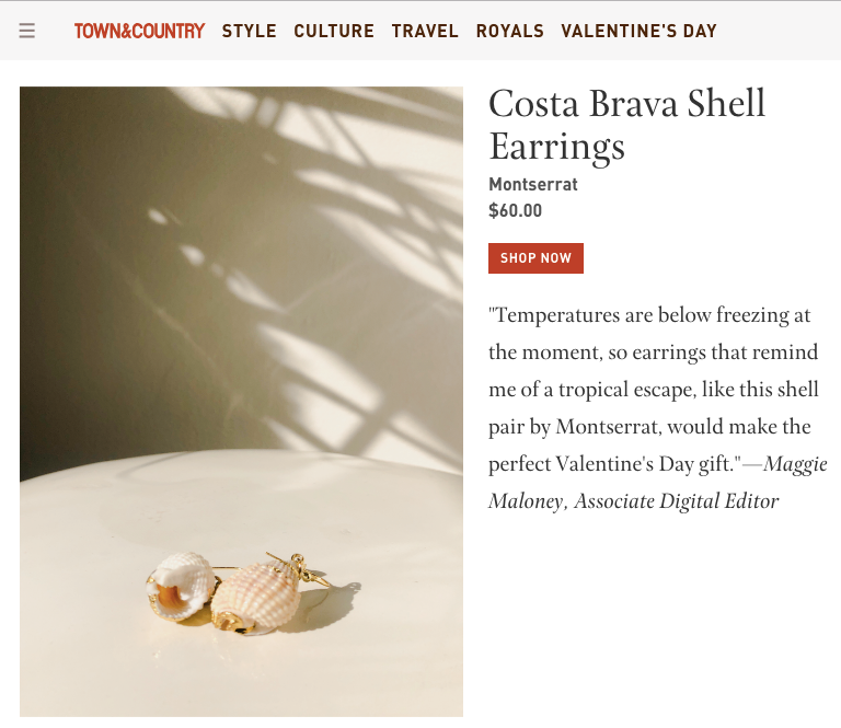 Montserrat New York Costa Brava Shell Earrings in Town & Country's