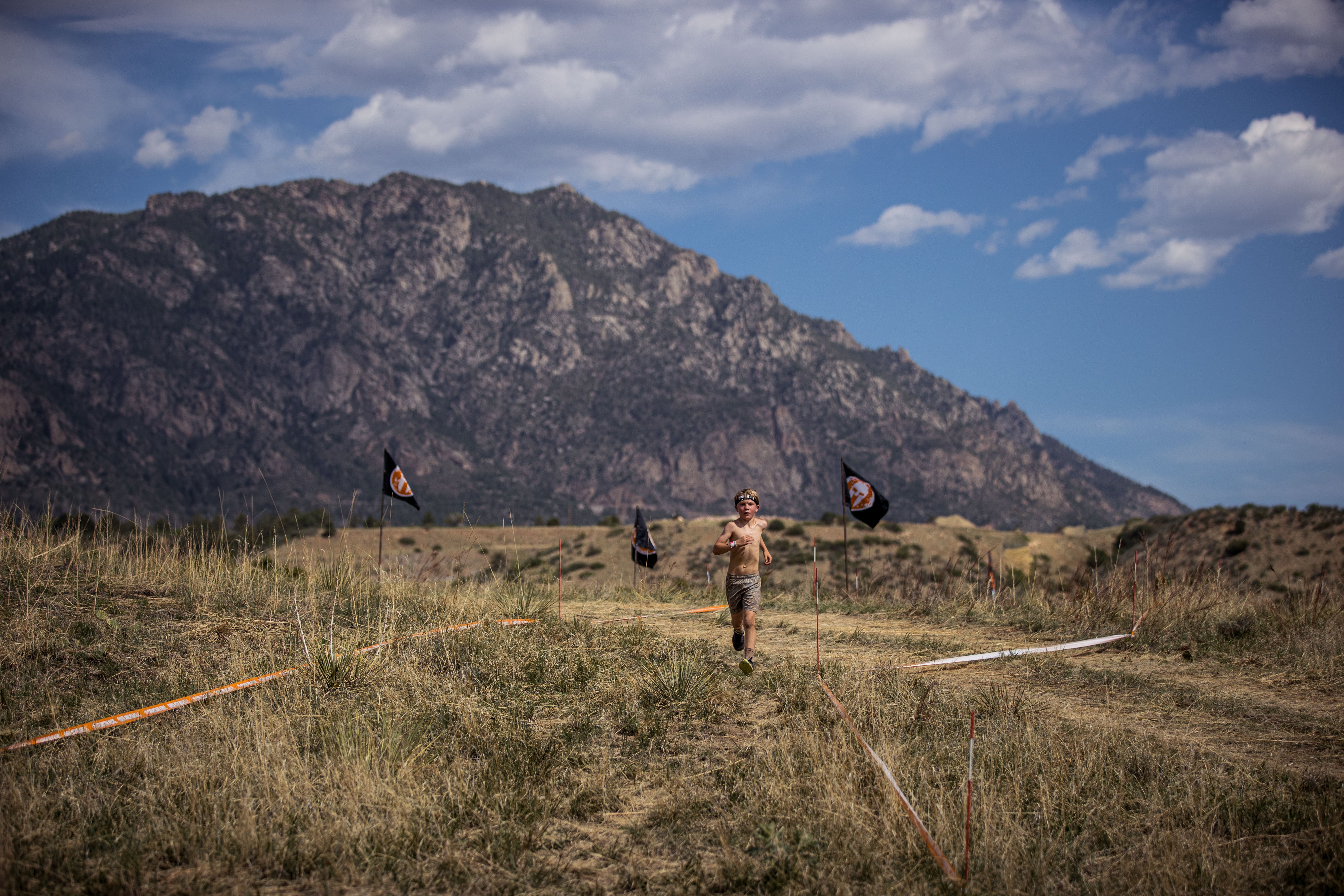 a spartan kid racer running in colorado springs