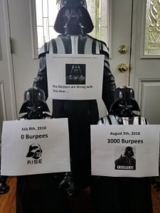 James Eck dressed as Darth Vader set a goal to do 3000 burpees