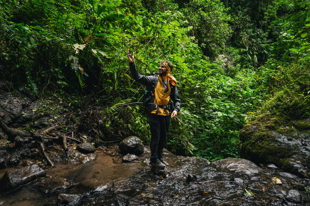 a man hiking during the HIGHLANDER Costa Rica Central Valley event