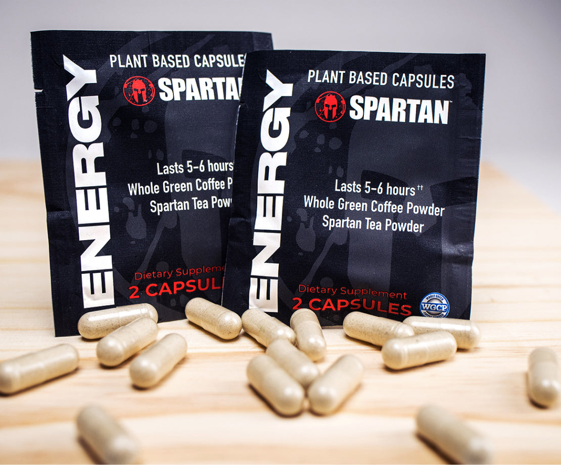 Spartan Energy Capsules Whole Green Coffee Tea Suntheanine Balanced Energy Boost Box Of Packs