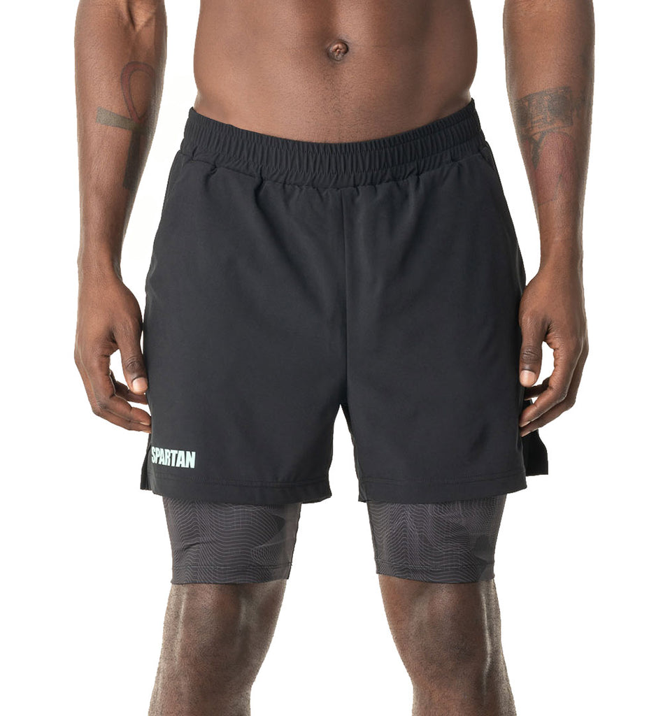 Cereal Beca Casi muerto SPARTAN by CRAFT: 2-in-1 Short: Men's: Black: Moisture-wicking fabric:  Support