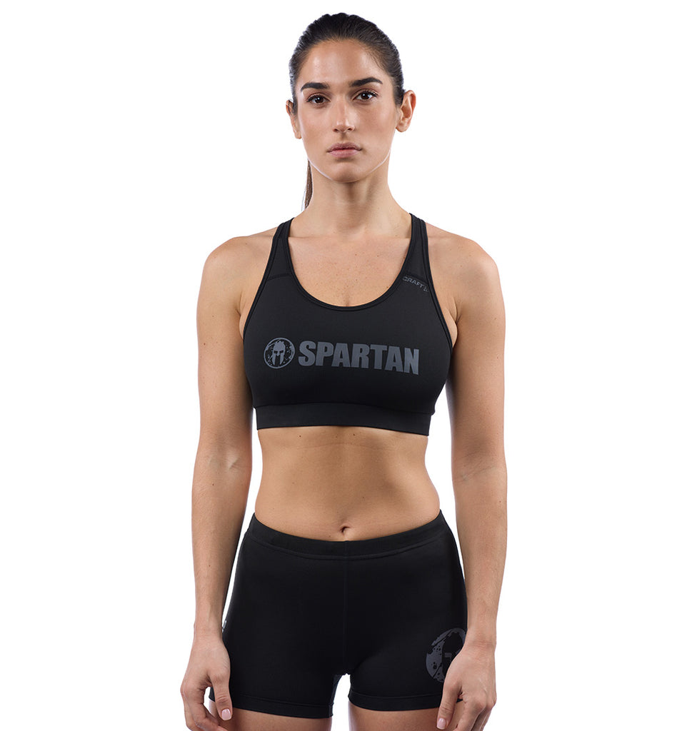 Spartan By Craft Sports Bra Top Womens Black Low Mid Intensity Traing 8543