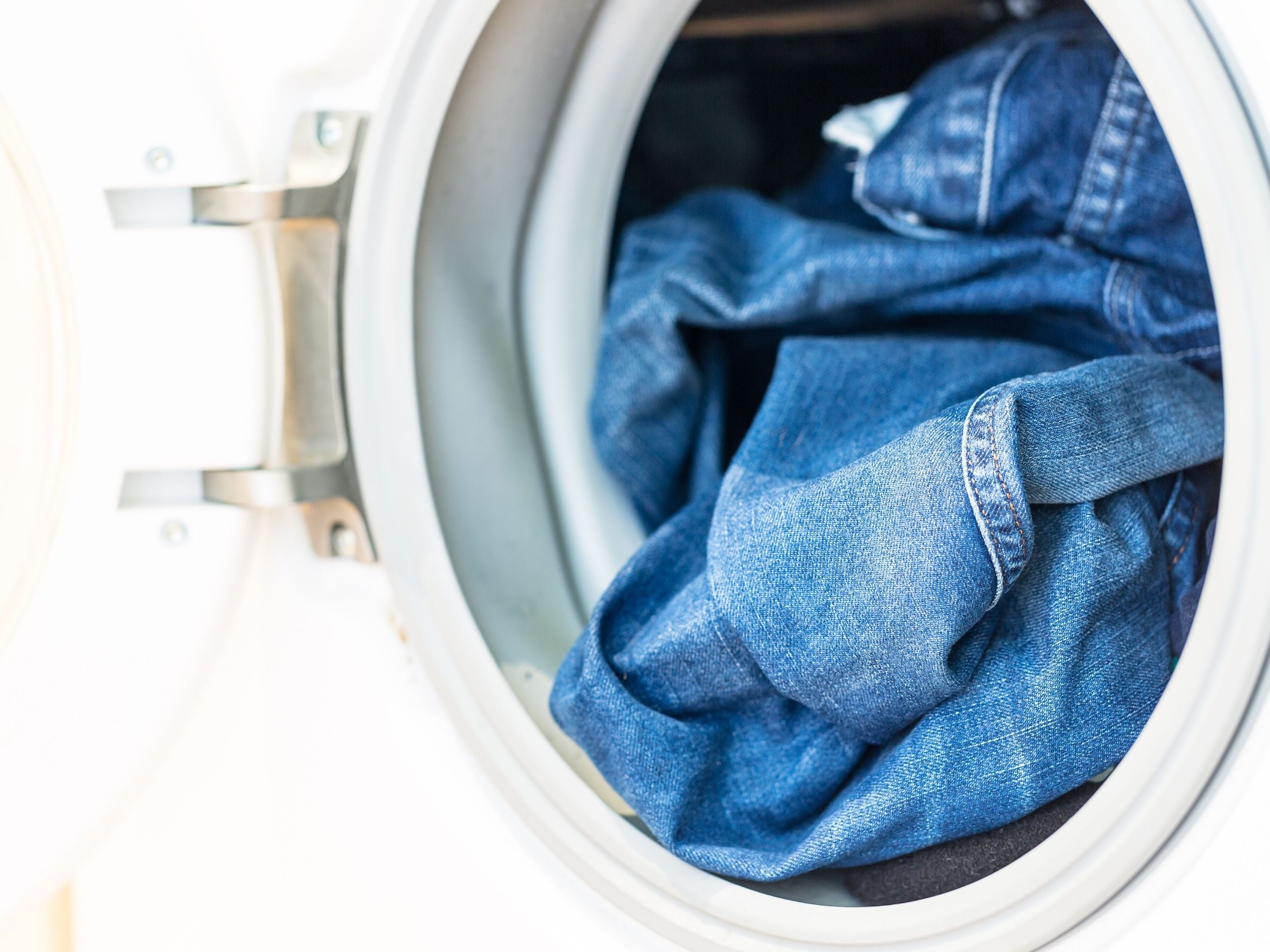 Washing Machine Full of Denim Garments