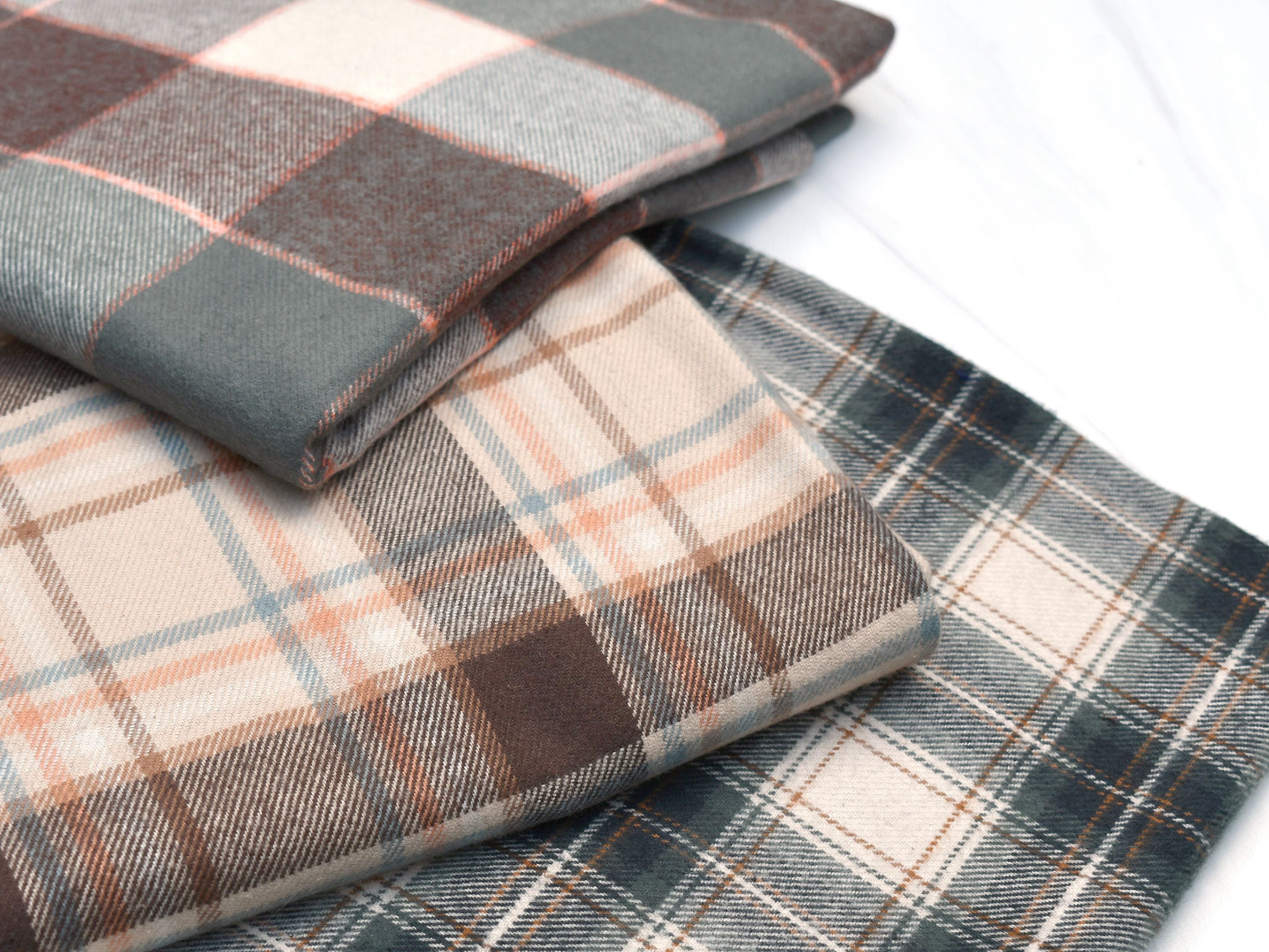 Cozy Plaid Flannel Fabrics in Fall Colors