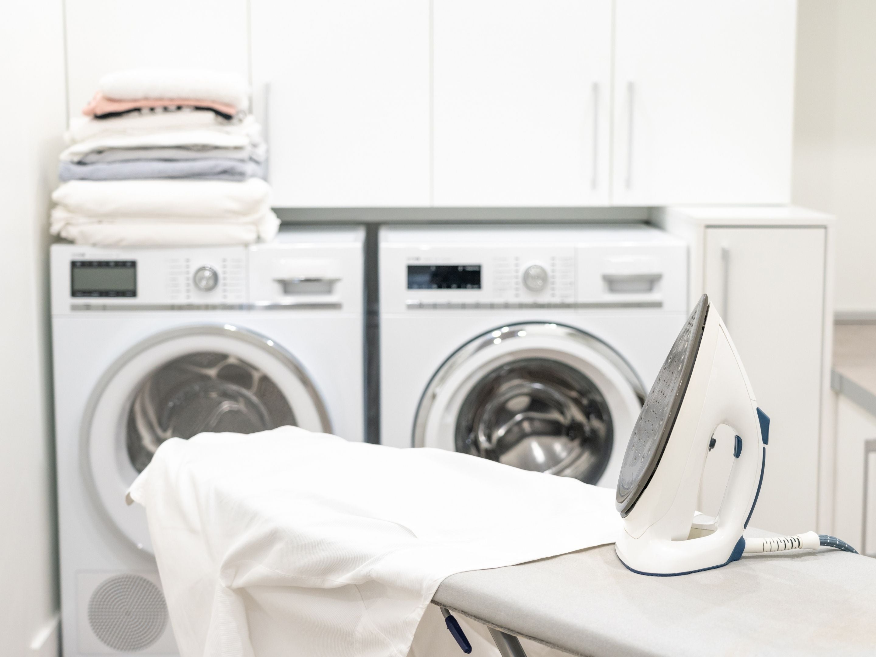 Laundry Set Up — Washer, Dryer, and Iron