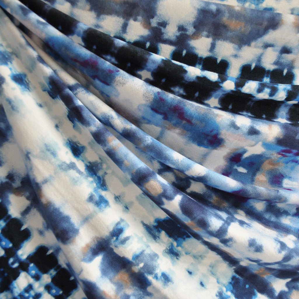 Jersey Knit Tie Dye Print Blue | Style 