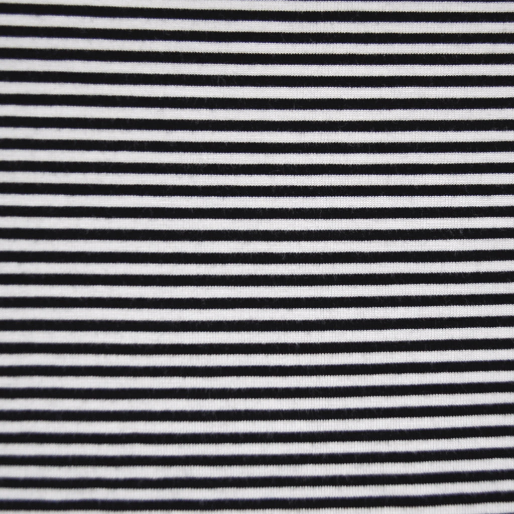 black and white striped jersey fabric