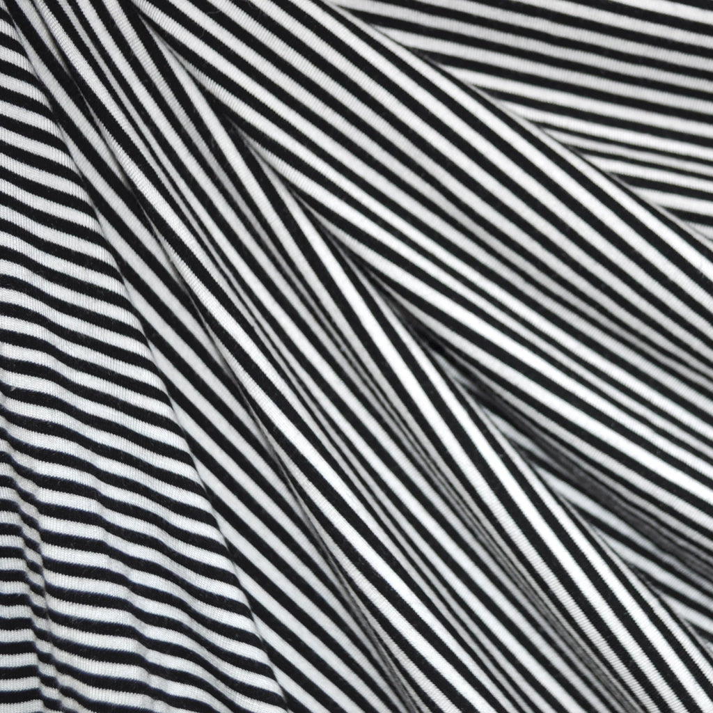 Jersey Knit Mini Stripe Black/White SY 