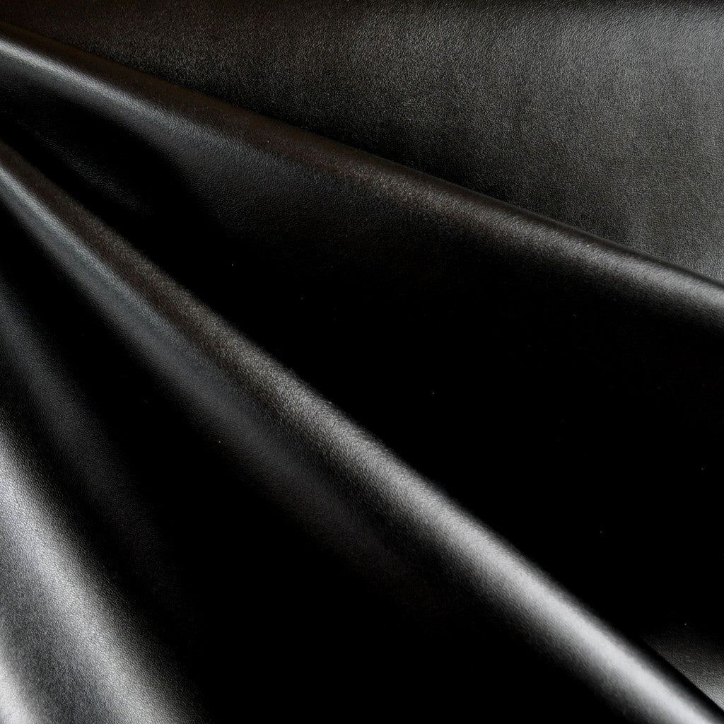 soft black leather fabric