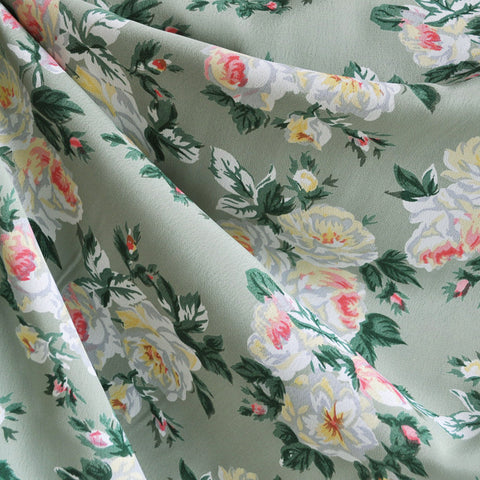 Les Fleurs Birch Floral Rayon Navy | Style Maker Fabrics