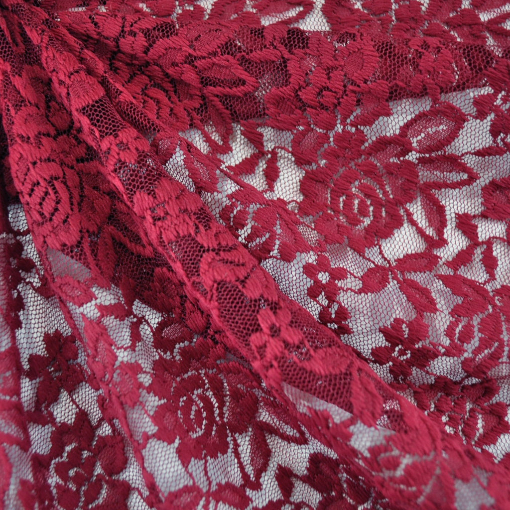 red stretch lace fabric