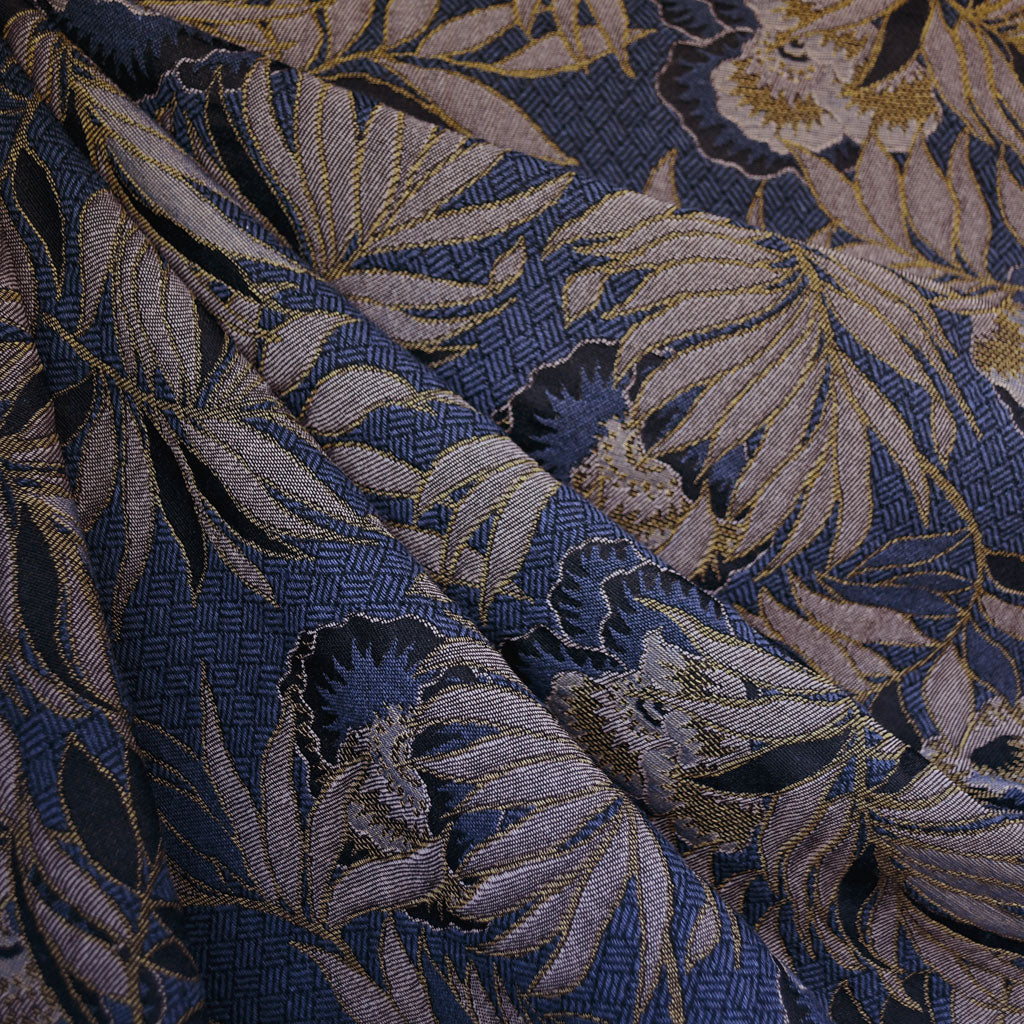 Orchid Floral Jacquard Navy/Blush - Fabric - Style Maker Fabrics