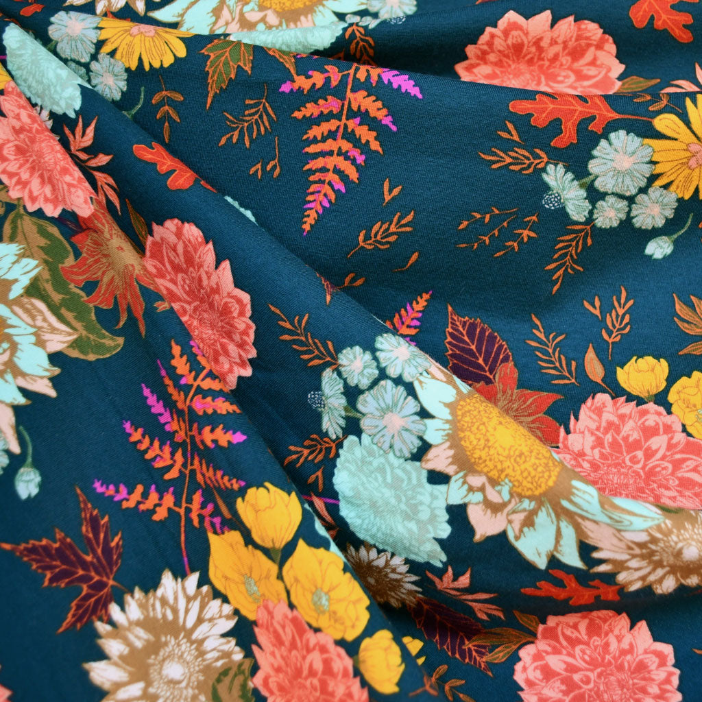 floral jersey knit fabric