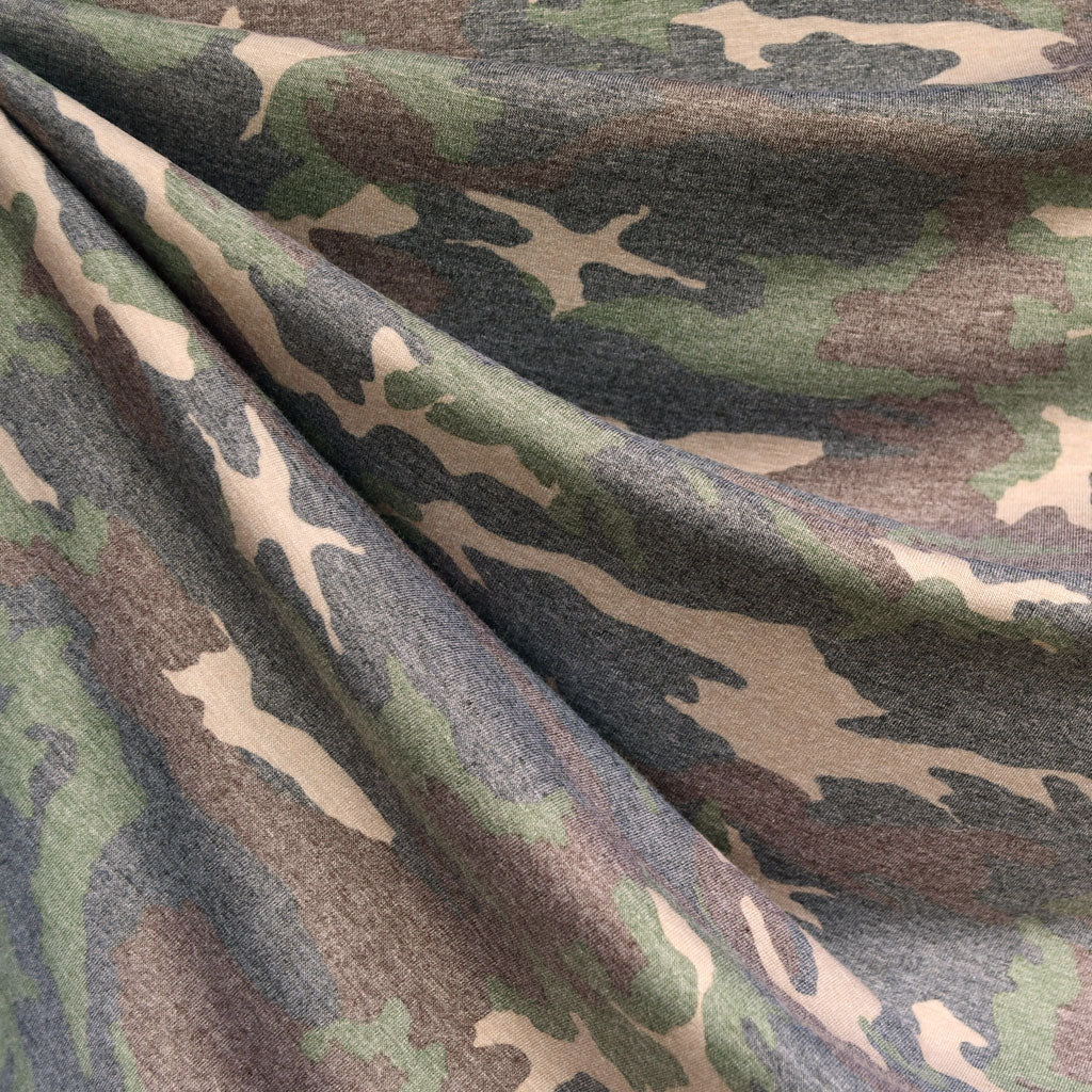 camouflage jersey knit fabric
