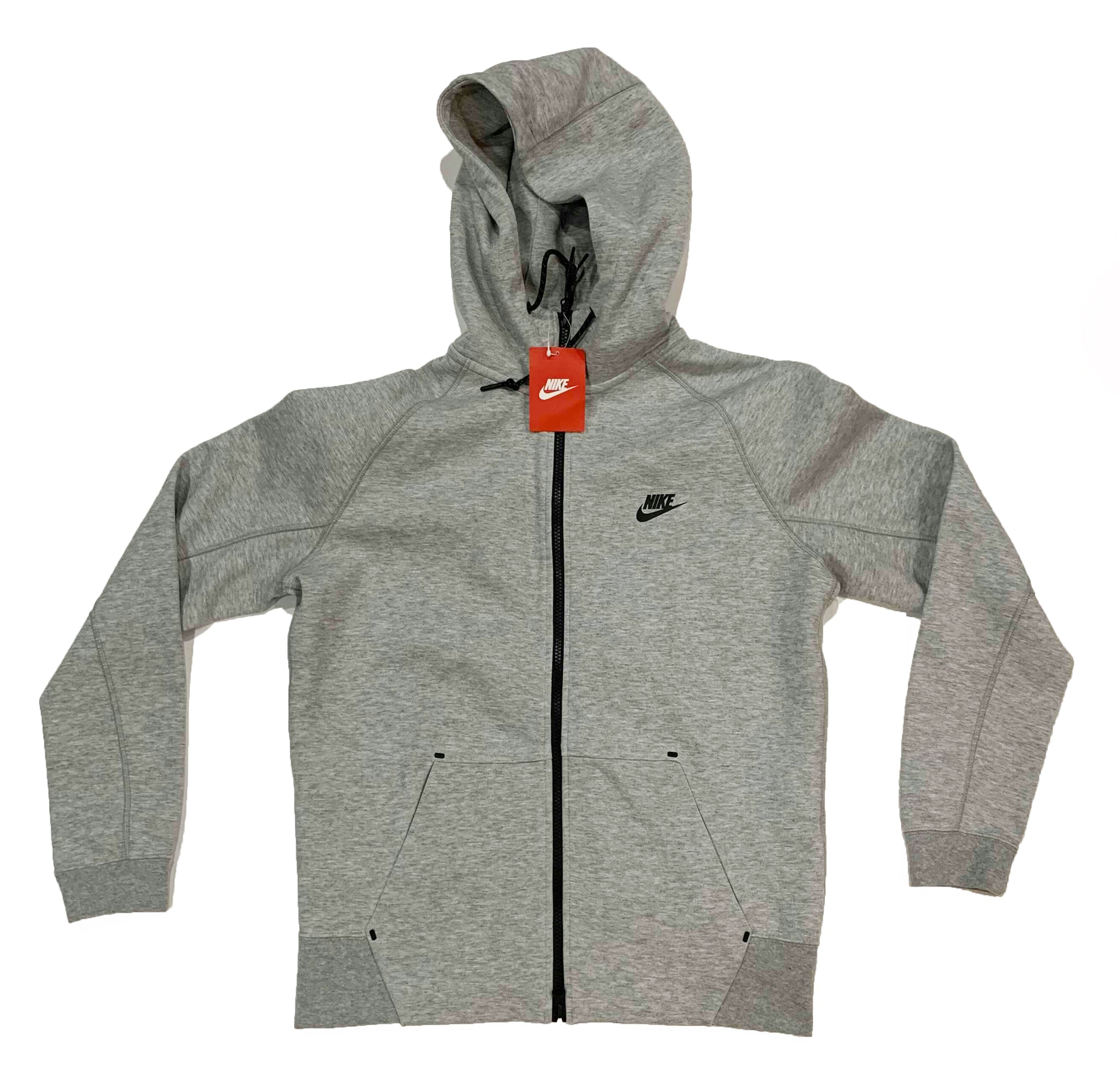 grey tech fleece jacket