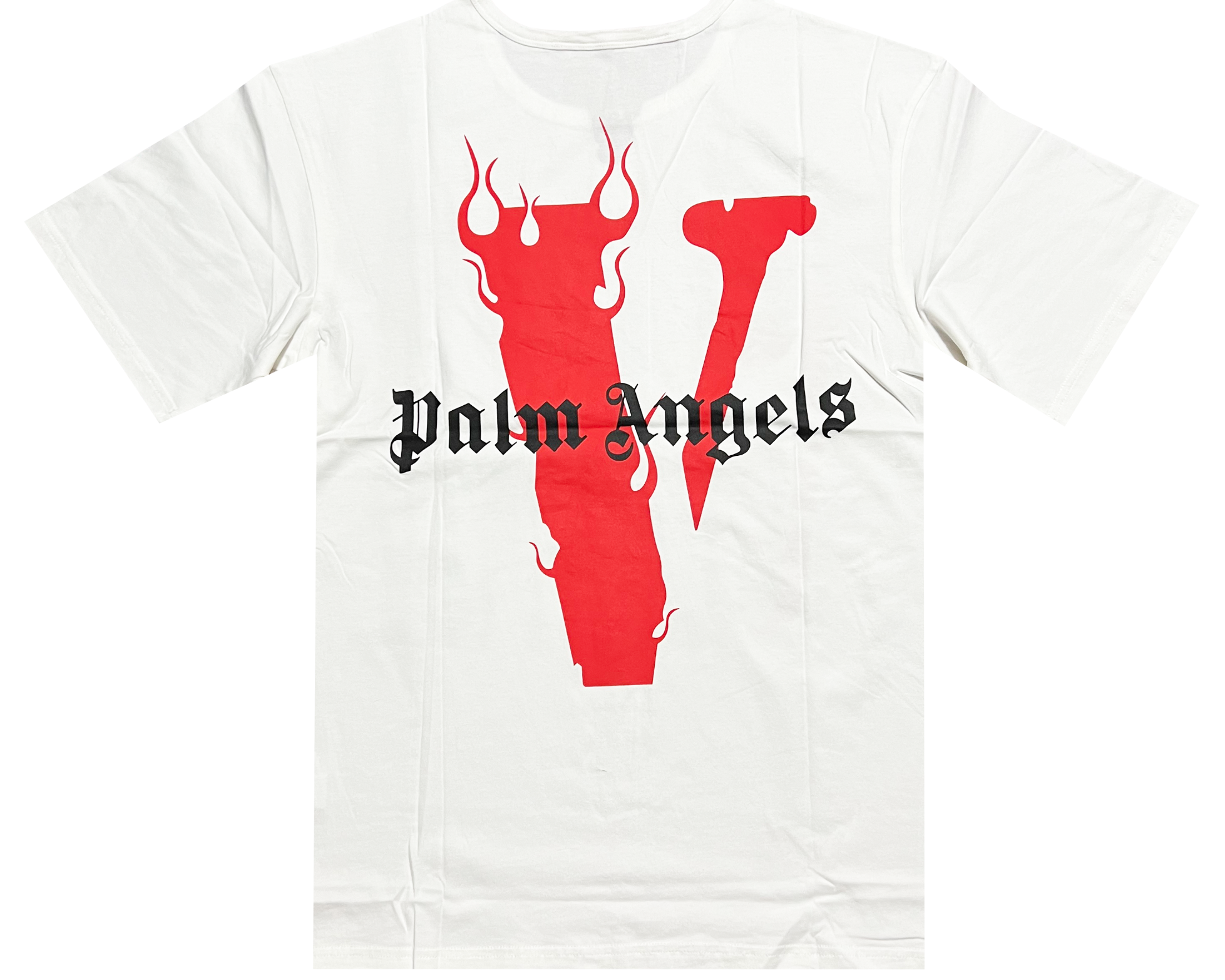 Vlone X Palm Angels White Red Tee