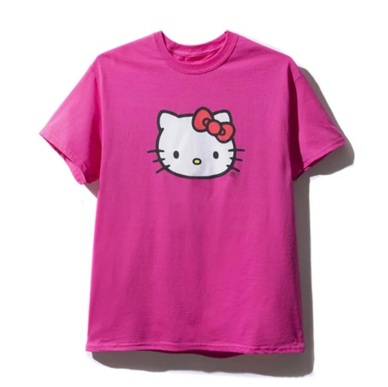 Hello Kitty Tee Pink – Outlined