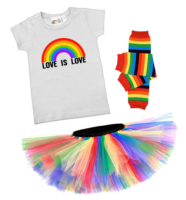 Download Love Is Love Rainbow T-shirt, Tutu, & Leg Warmers Gift Set ...