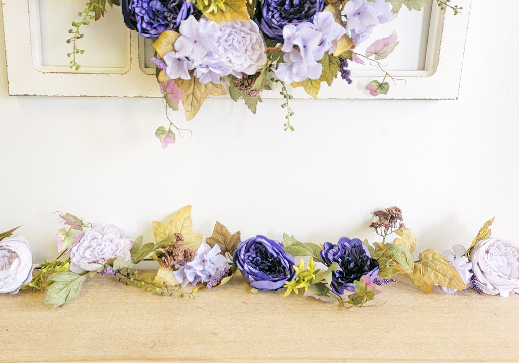 Garland - Pink Hydrangea and Wildflower Floral Everyday Gar