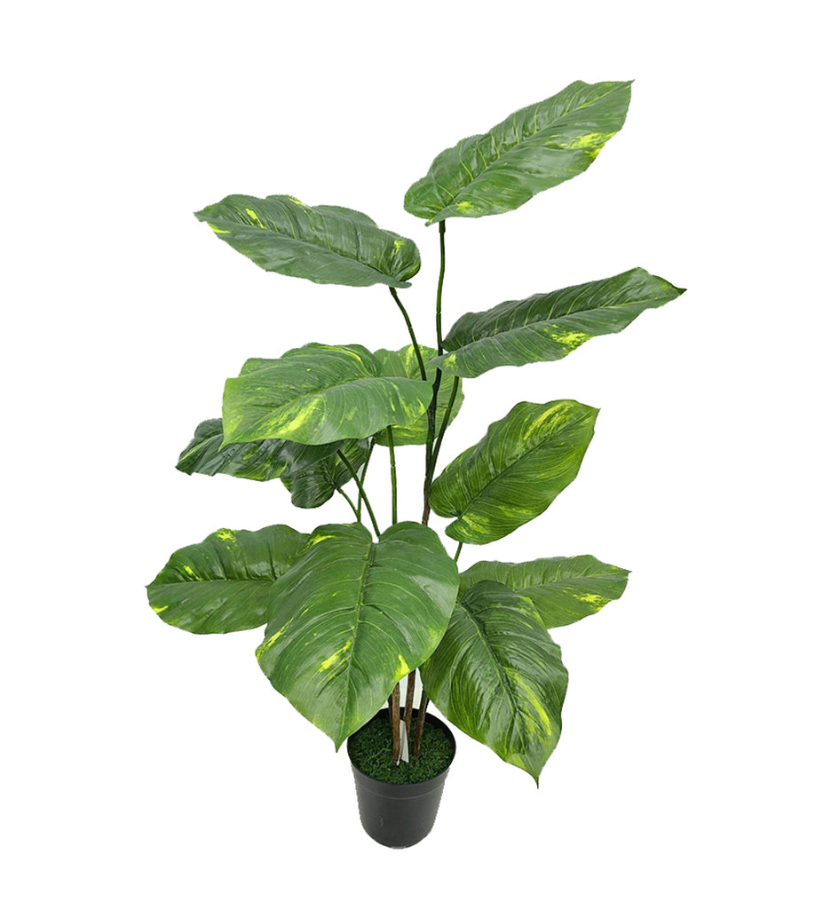 Gerson 4-Foot Tall Real Touch Ultra-Realistic Rubber Plant in Plastic Pot with Faux Dirt, 80906