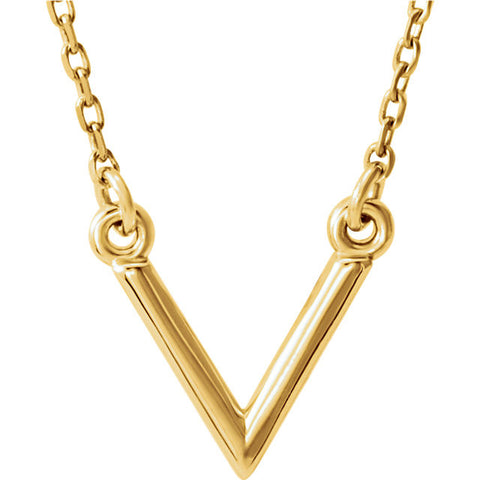 Small V Chevron 16 5 Necklace 14k Gold Y W Or R Platinum Or S Precious Metal Jewelers