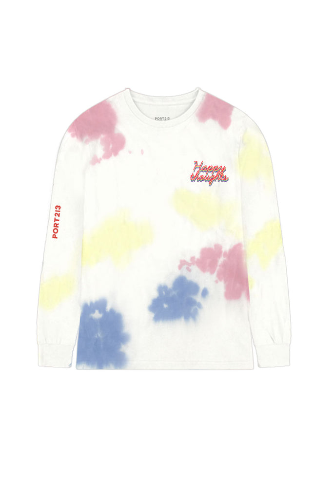 Tie Dye Happy Thoughts Long Sleeve T-shirt - Port 213.com