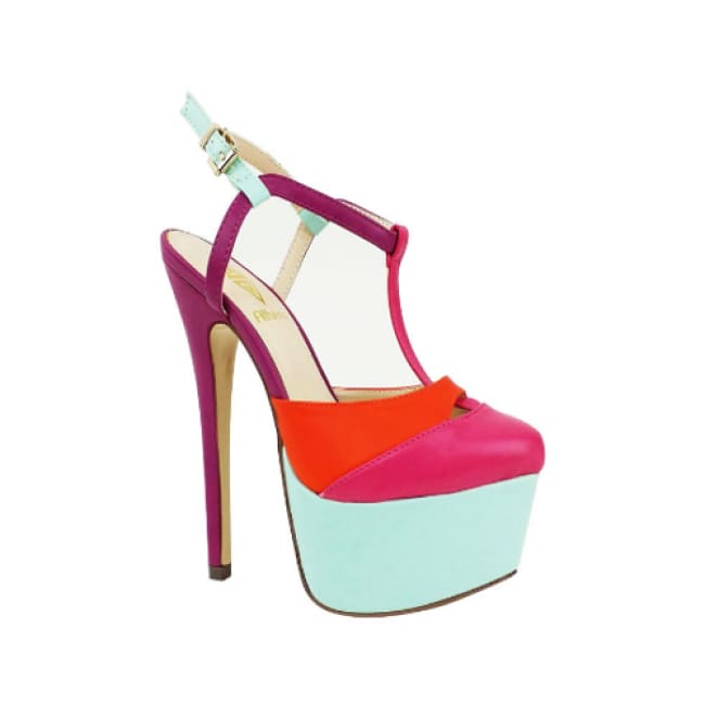 color block high heels