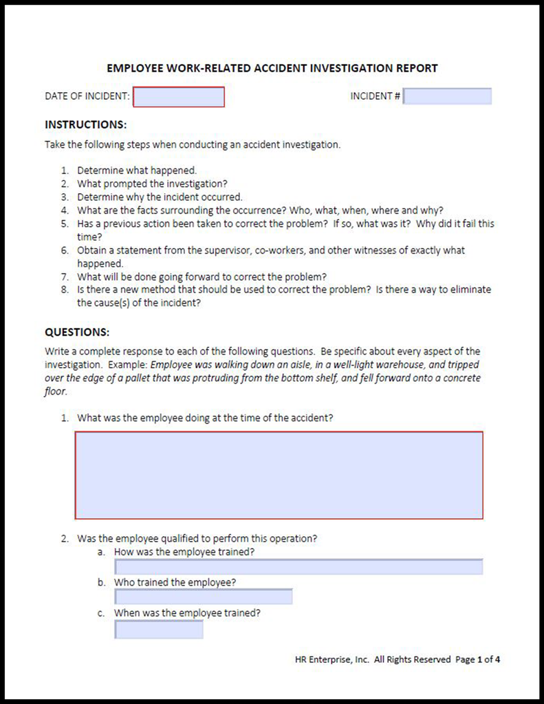 Sexual Harassment Investigation Report Template