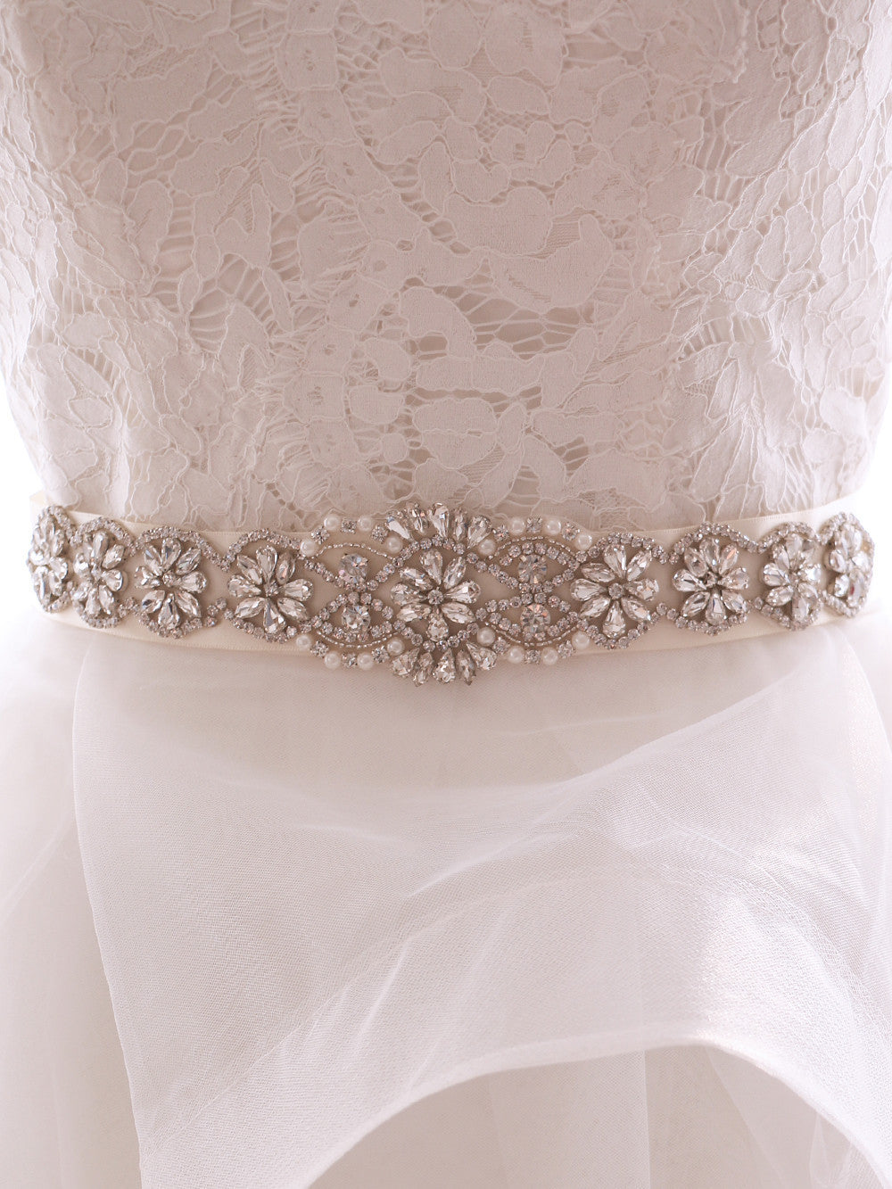 lace and rhinestone wedding dress