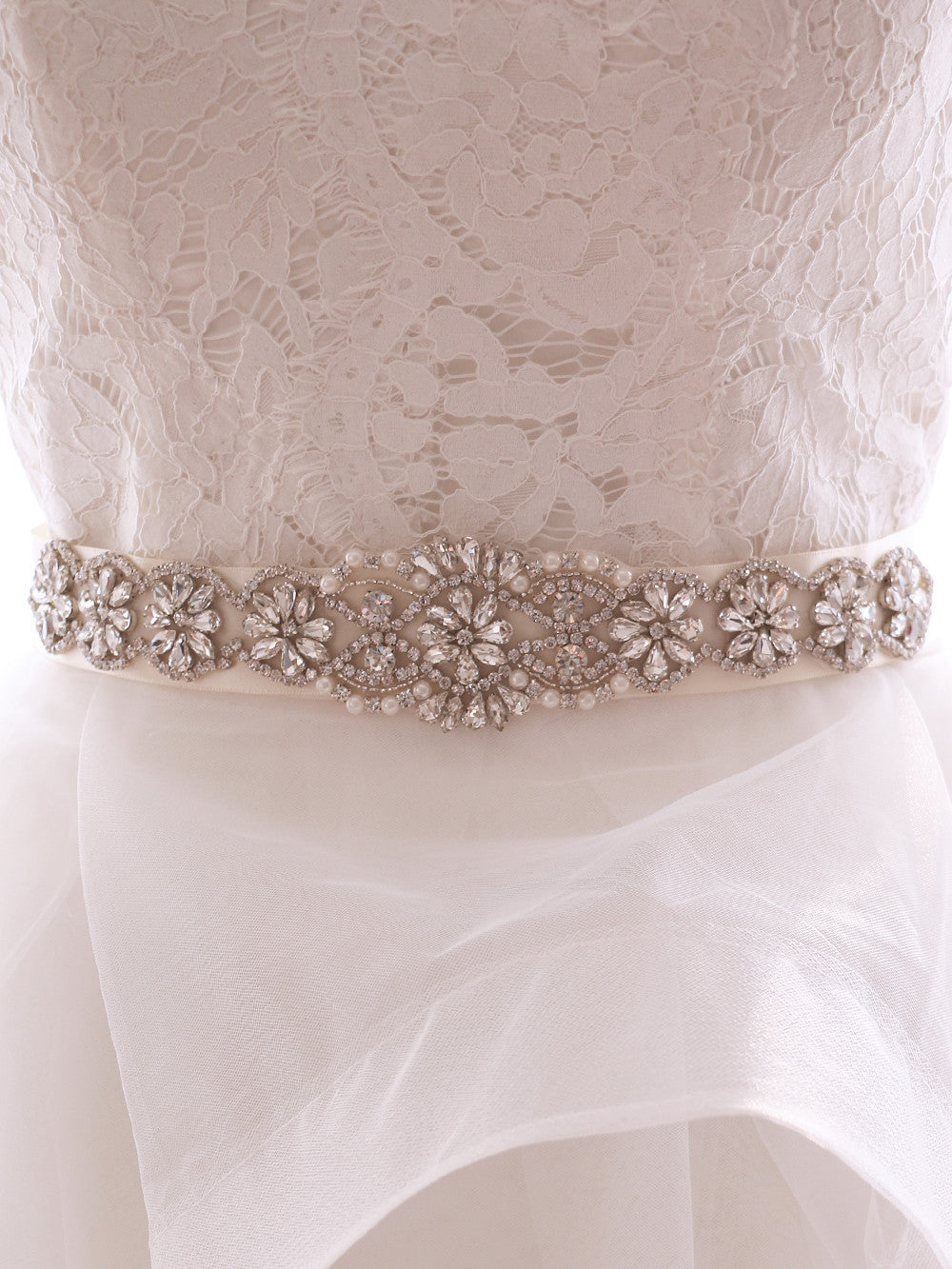 Gatsby Inspired Rhinestone Bridal Sash Lace Liberty