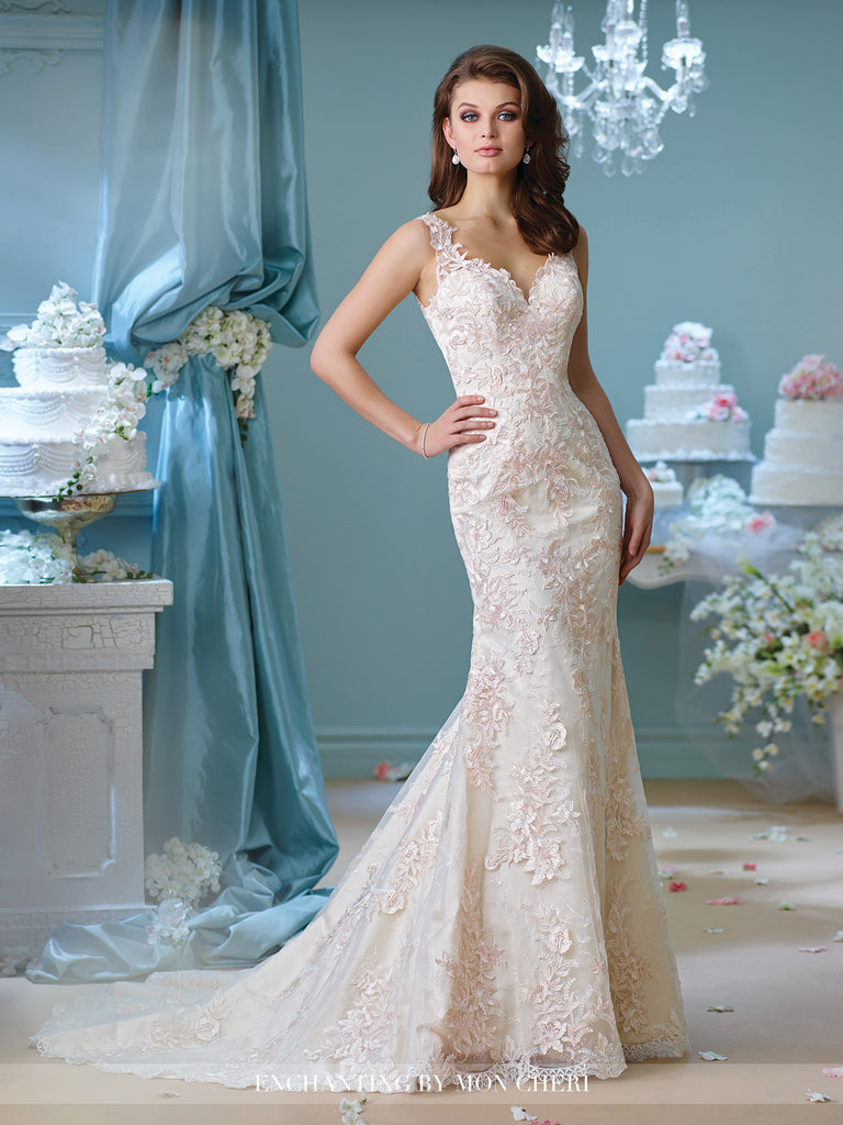 Designer lace fit & flare wedding dress – Bela Bridal