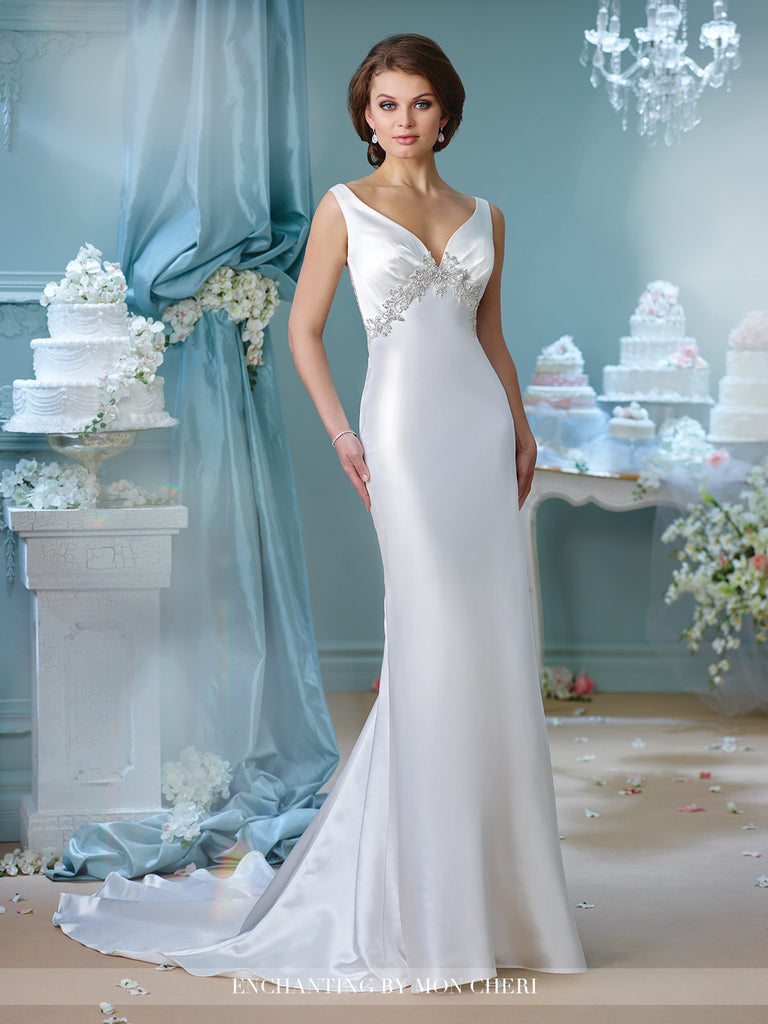 fit and flare wedding dress satin