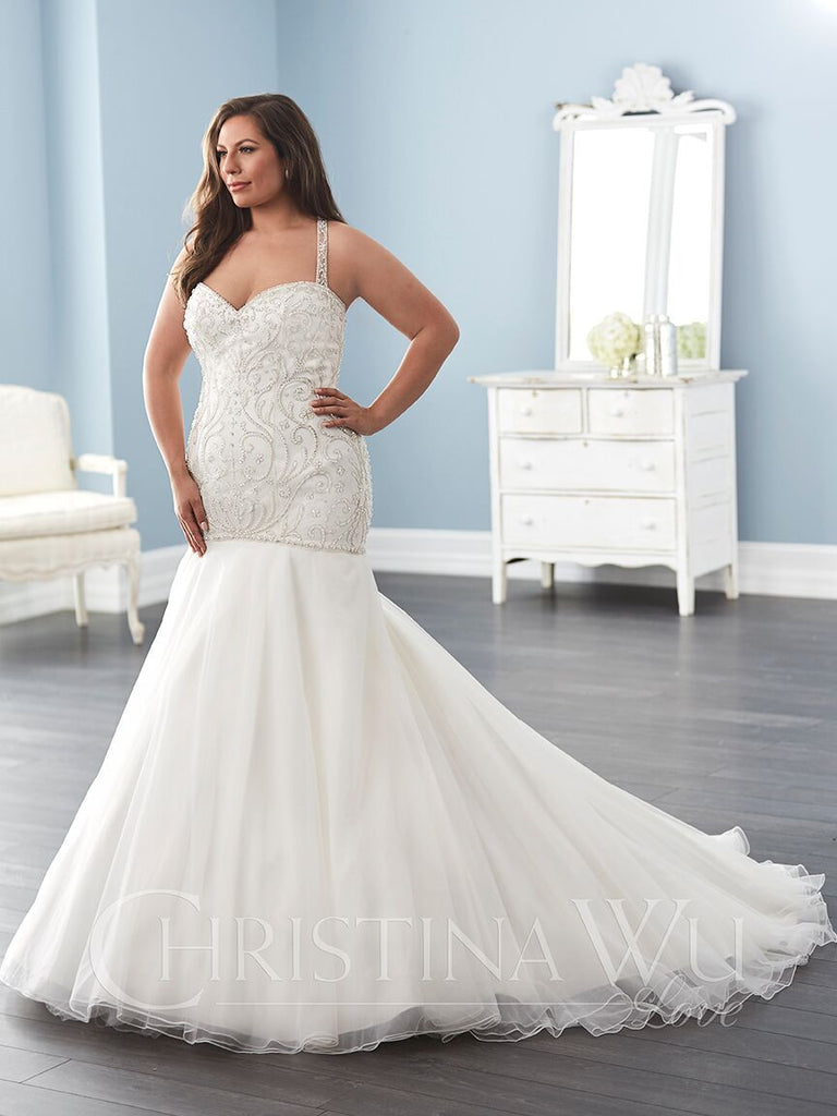 fishtail wedding dress plus size