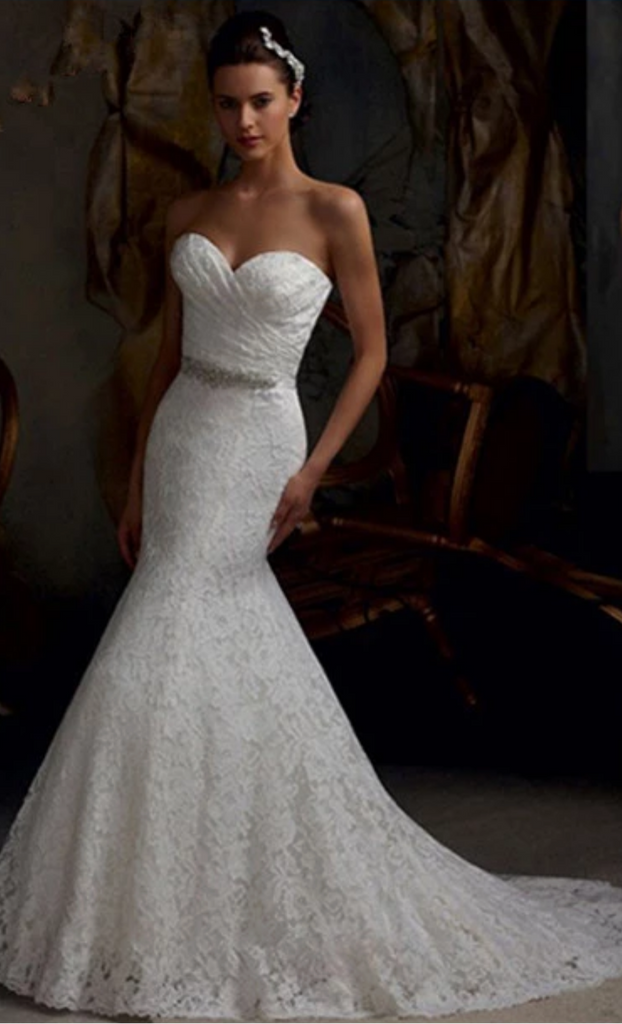 strapless trumpet wedding dress