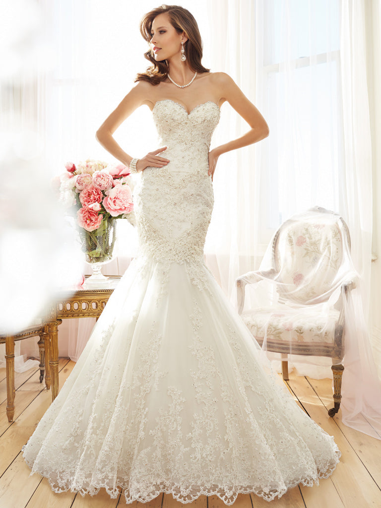 strapless sweetheart mermaid wedding dress