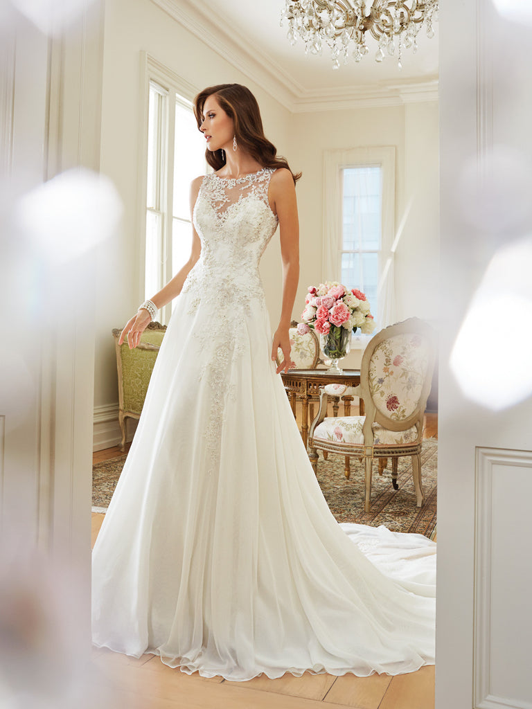 Sophia Tolli A-line Wedding Dress, illusion neckline ...