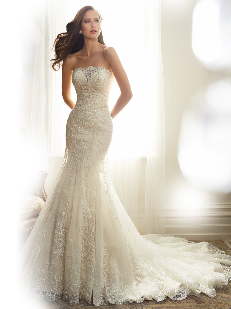 Sophia Tolli Wedding Dress satin lace mermaid trumpet ball gown – Bela ...