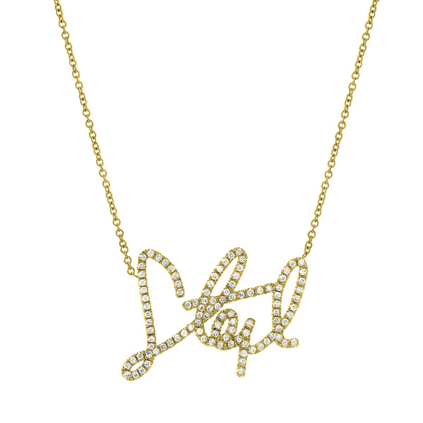 14k Solid Gold Forever Love Diamond Letter Necklace – by charlotte